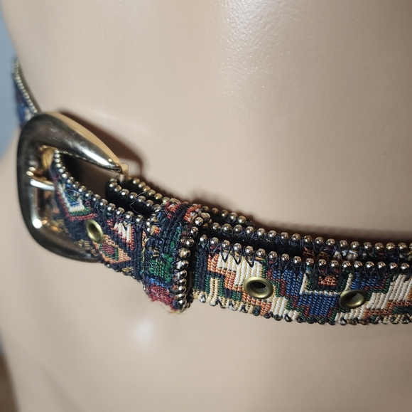 Aztec Western Canvas Bonded Leather Studded Belt Women’s‎ Size M/L main image 7